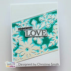 TEXT{ures} Layered Snowflake Panel Die Set texcd0006 blue trim christmas love card christine smith