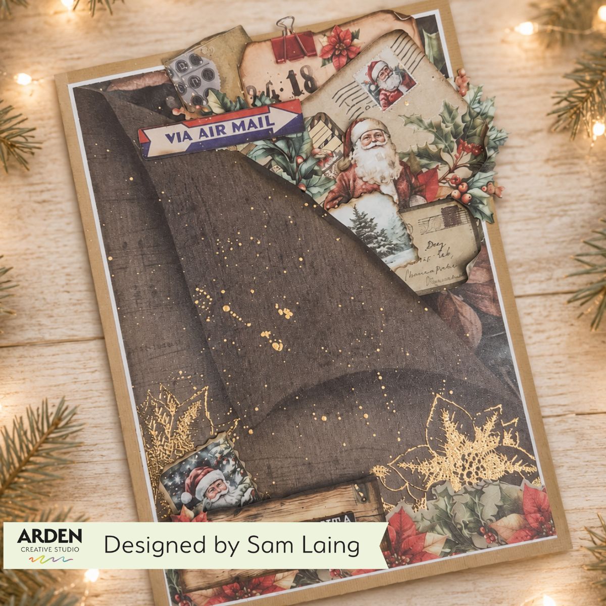 TEXT{ures} Winter in Bloom 8x8 Paper Pad texpp0005. santa letters garland card sam laing