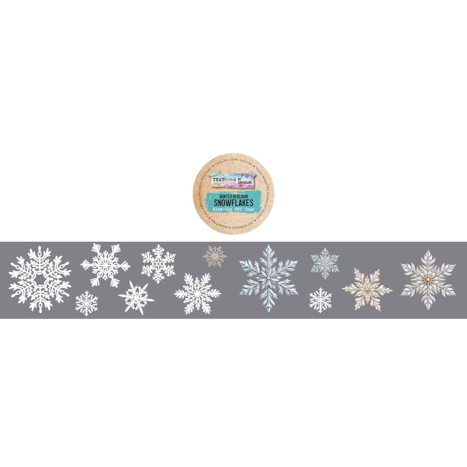 TEXT{ures} Winter in Bloom Snowflakes Kiss Cut Tape texct0002