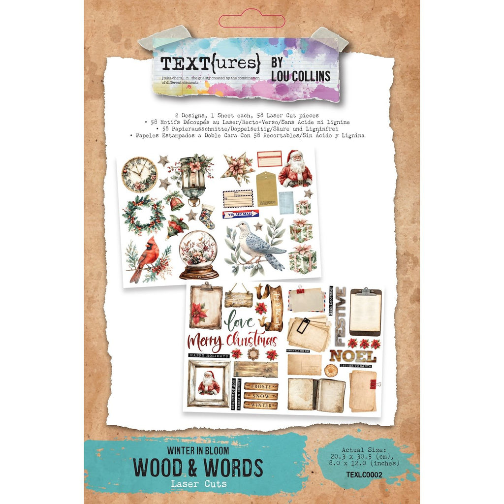 TEXT{ures} Winter in Bloom Wood and Words Laser Cuts texlc0003