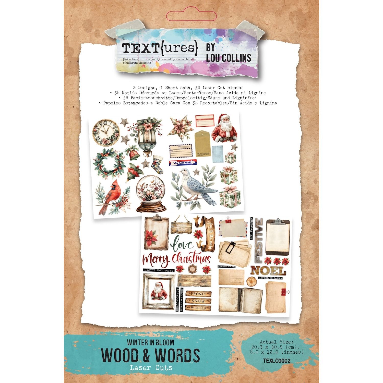 TEXT{ures} Winter in Bloom Wood and Words Laser Cuts texlc0003