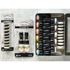 Tim Holtz Mini Distress Ink Storage Tin Ranger TDA42013 with Tiny Blending Tools and Replacement Foams
