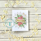 Trinity Stamps Floral Corners Cut And Foil Die Set tmd-205 Modern Burst Mother's Day Card