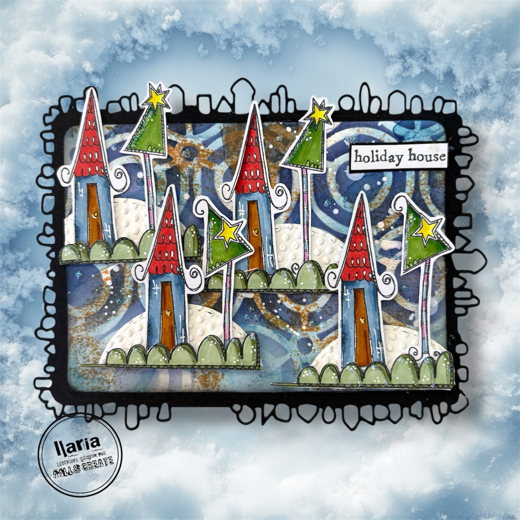 AALL & Create Holiday House A7 Clear Stamps 1316