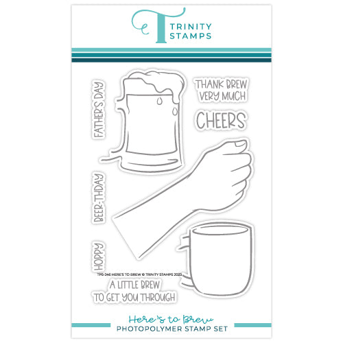 Trinity Stamps Here's To Brew Clear Stamp Set tps-246