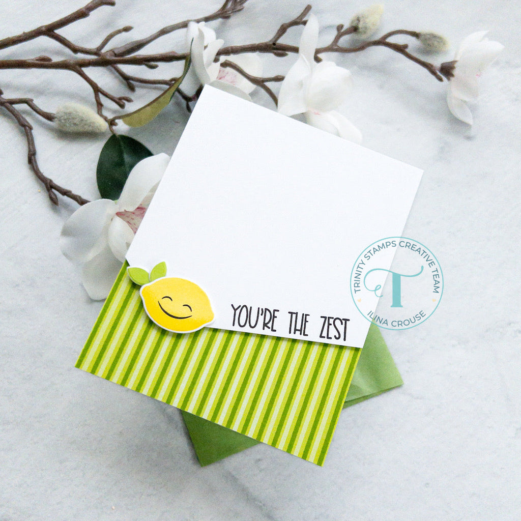 Trinity Stamps Skinny Stripes Clear Background Stamp tps-240 Modern Lemon Encouragement Car | color-code:ALT01