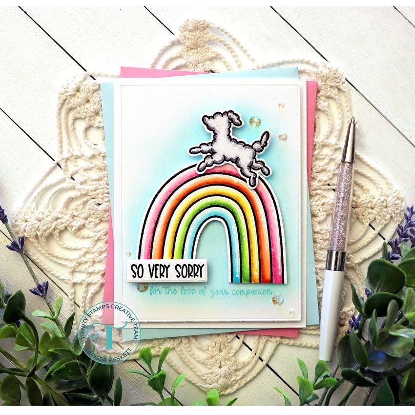 Trinity Stamps Cloud Companions Clear Stamp Set tps-254 So Very Sorry Pet Sympathy Card