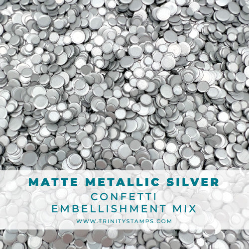 Trinity Stamps Matte Metallic Confetti Embellishment Bundle silver
