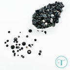 Trinity Stamps Gloss Black Rhinestone Embellishment Box tsb-429 close up of black gems