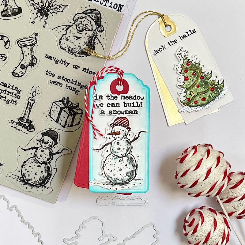 Tim Holtz Tattered Christmas Stamps with Simon Says Stamp Dies Bundle settc25 Christmas Tags | color-code:ALT03