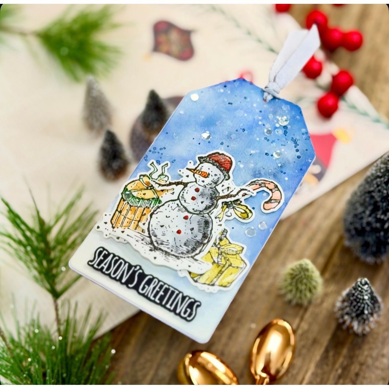 Tim Holtz Tattered Christmas Stamps with Simon Says Stamp Dies Bundle settc25 Christmas Tag