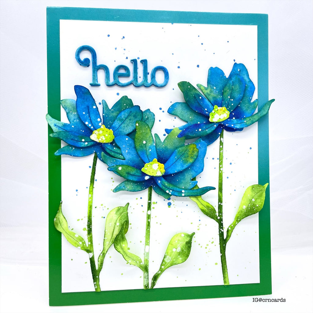 Simon Says Stamp Tattered Daisy Wafer Die s989 Moments in Time Hello Card