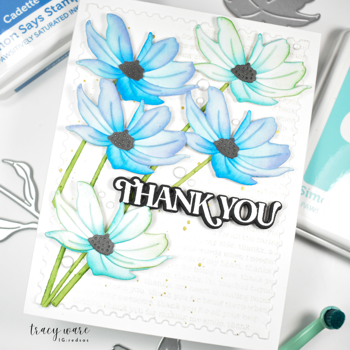 Simon Says Stamp Tattered Daisy Wafer Die s989 Moments in Time Thank You Card | color-code:ALT01
