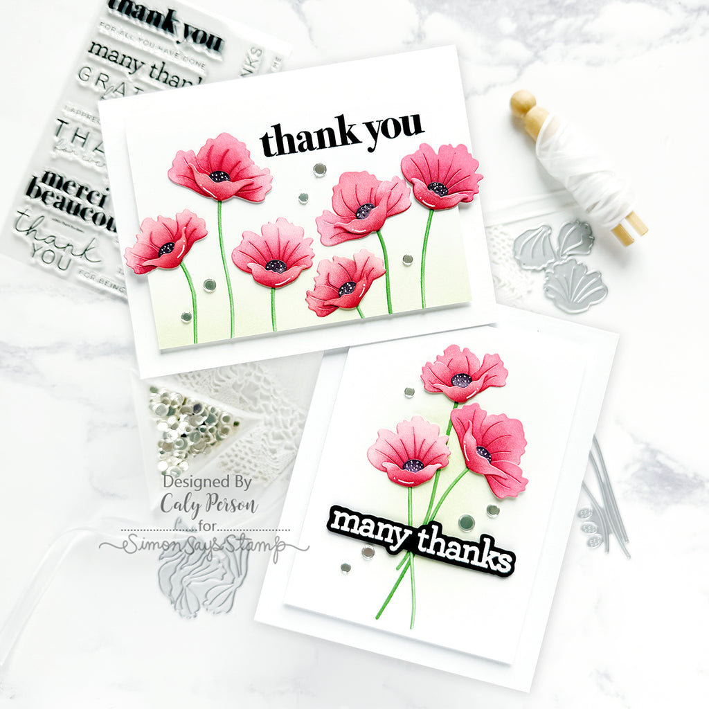 CZ Design Clear Stamps Thank You Basics cz393c Rain or Shine Thank You Cards | color-code:ALT05