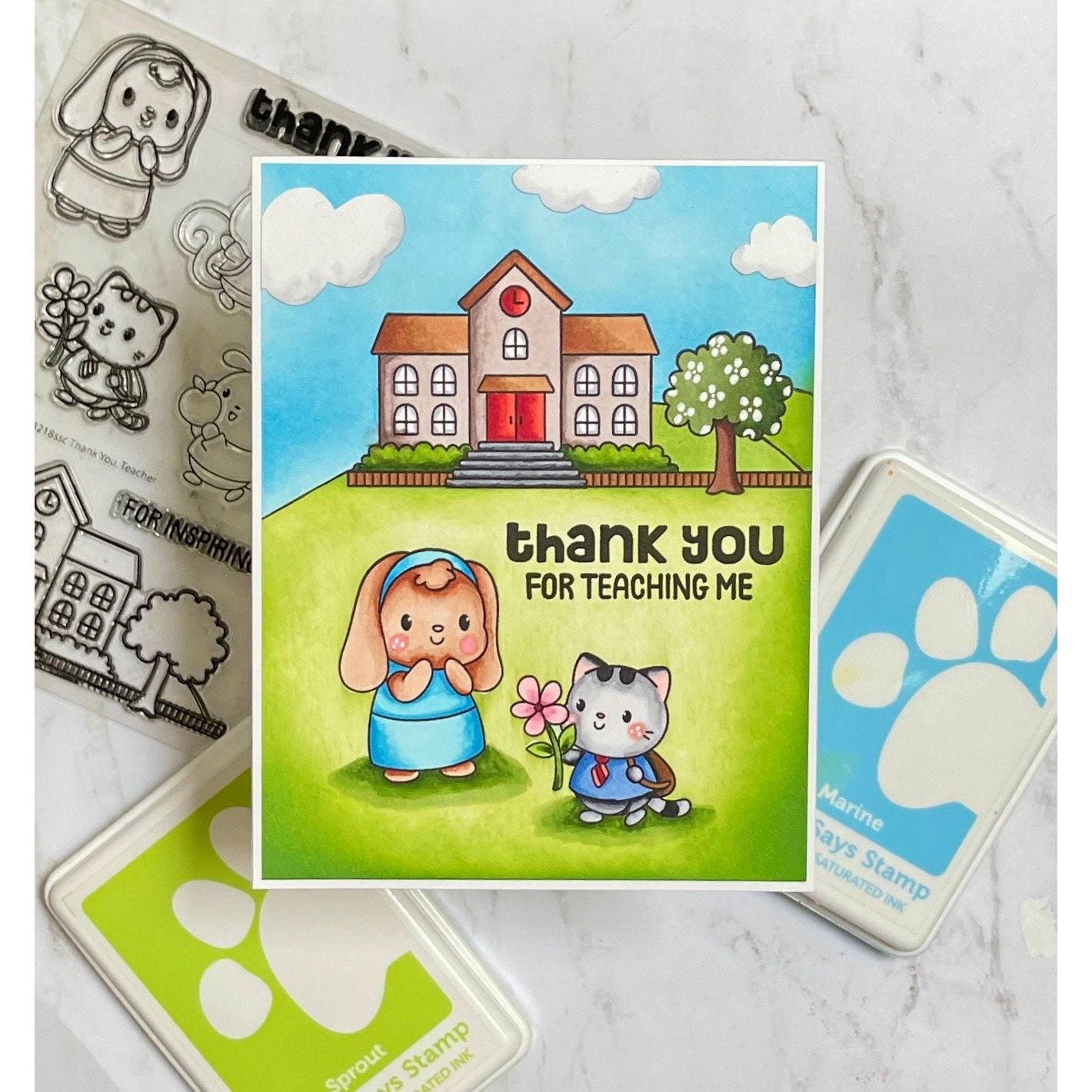 Simon Says Stamps and Dies Thank You Teacher set987ty Moments in Time Teacher Card