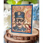 Tim Holtz The Inspector Stamps with Simon Says Stamp Dies Bundle setbz24 setin26 Steam Punk Card | color-code:ALT10