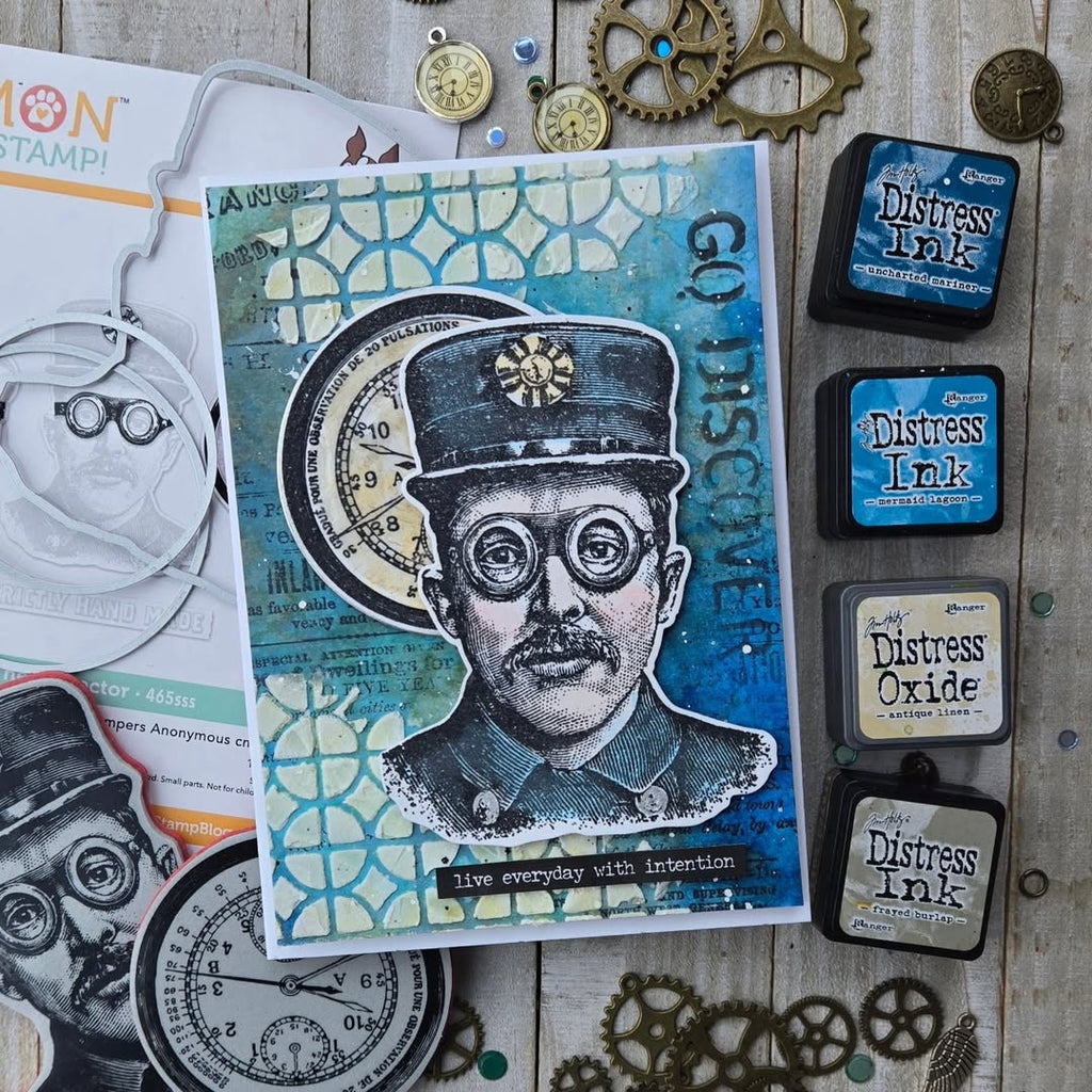 Simon Says Stamp The Inspector Wafer Dies 465sss Steam Punk Card