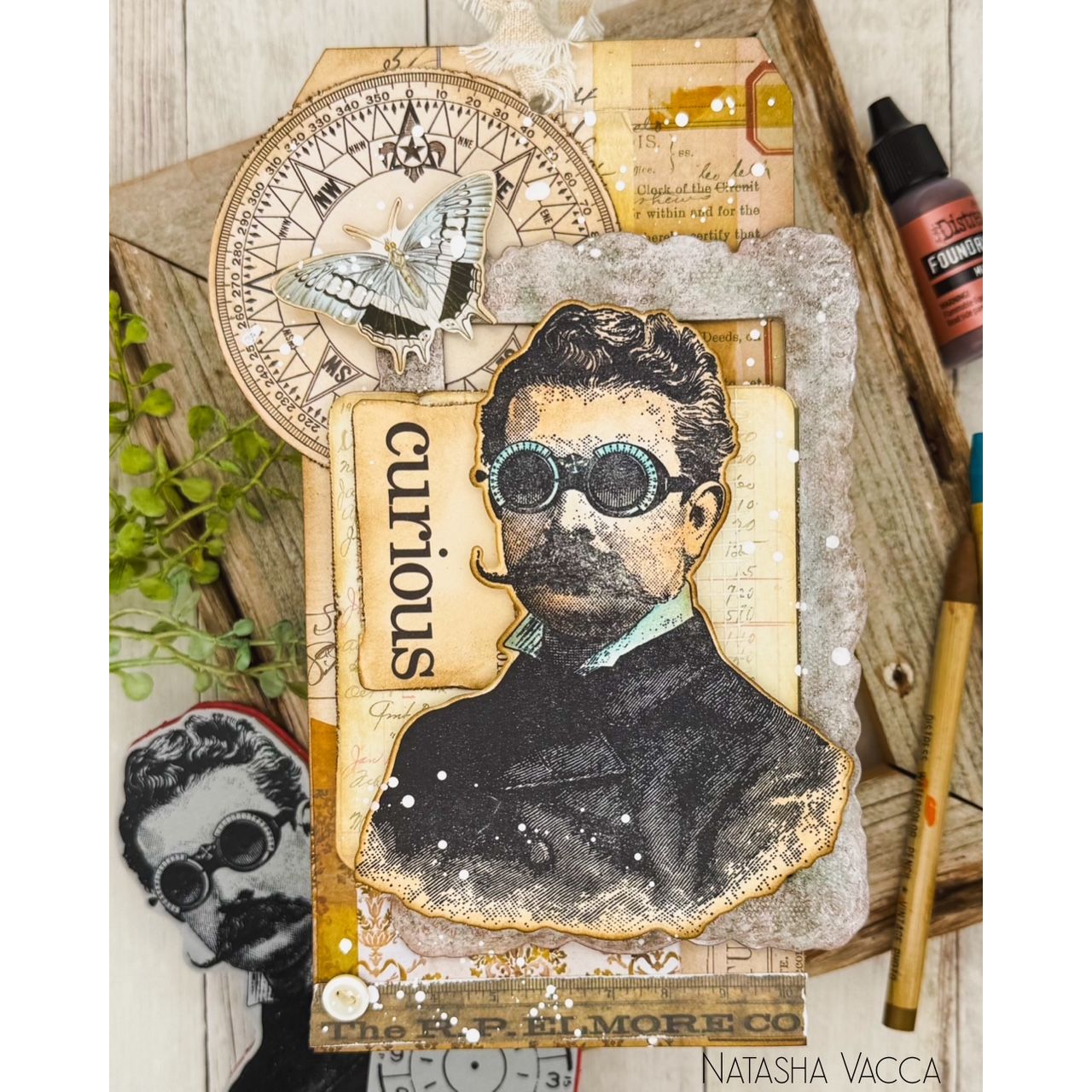 Simon Says Stamp The Professor Suite Wafer Dies 373sss395 Steam Punk Tag