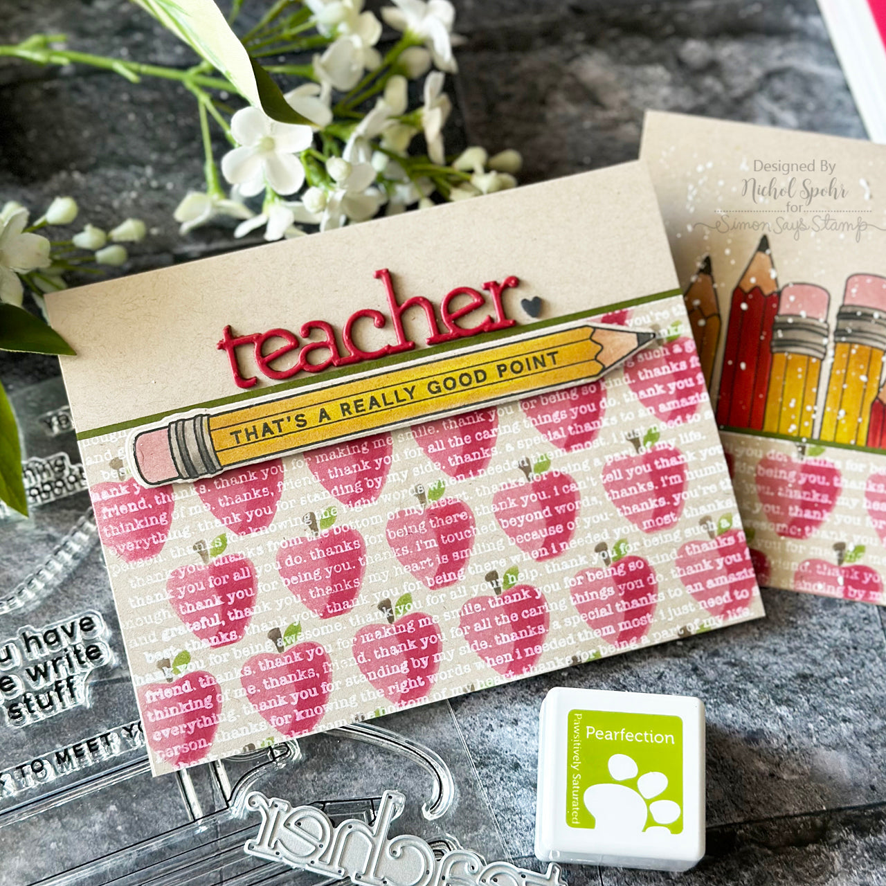 Simon Says Stamps and Dies The Write Stuff set650ws Just A Note Back to School Teacher Card | color-code:ALT06