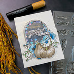 This Calls For Confetti Alice's Story Autumn Memories Clear Stamp and Die Set shaker card