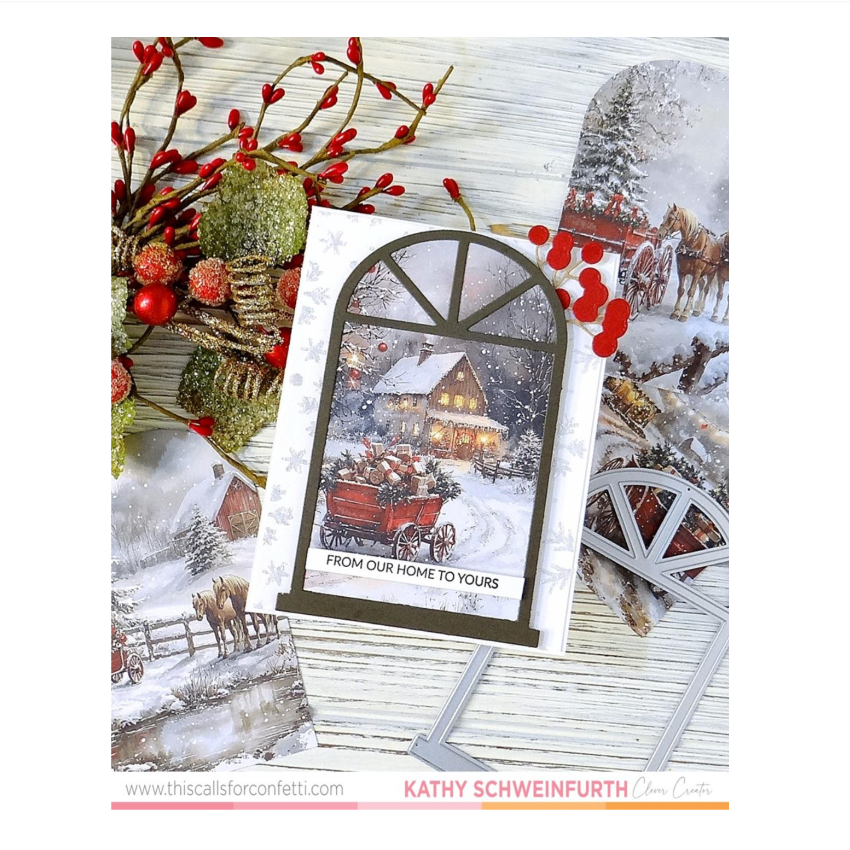 This Calls For Confetti Christmas on the Homestead Clear Stamps snowing