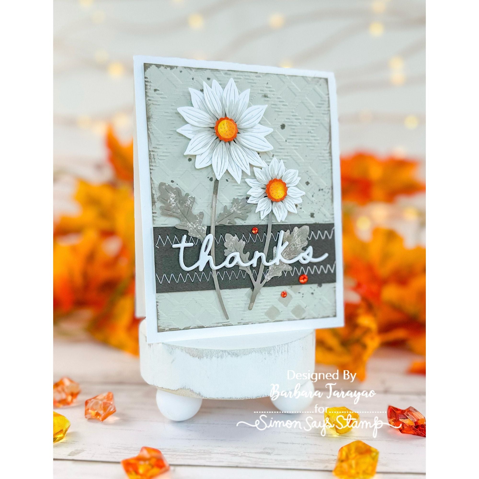 Simon Says Stamp Embossing Folder Thread Plaid sf444 Stamptember Thanks Card | color-code:ALT01