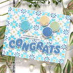 Simon Says Stamp Stencils Tiled Posy 1019st Celebrate Congrats Card