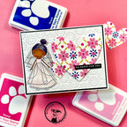 Simon Says Stamp Stencils Tiled Posy 1019st Celebrate Engagement Card