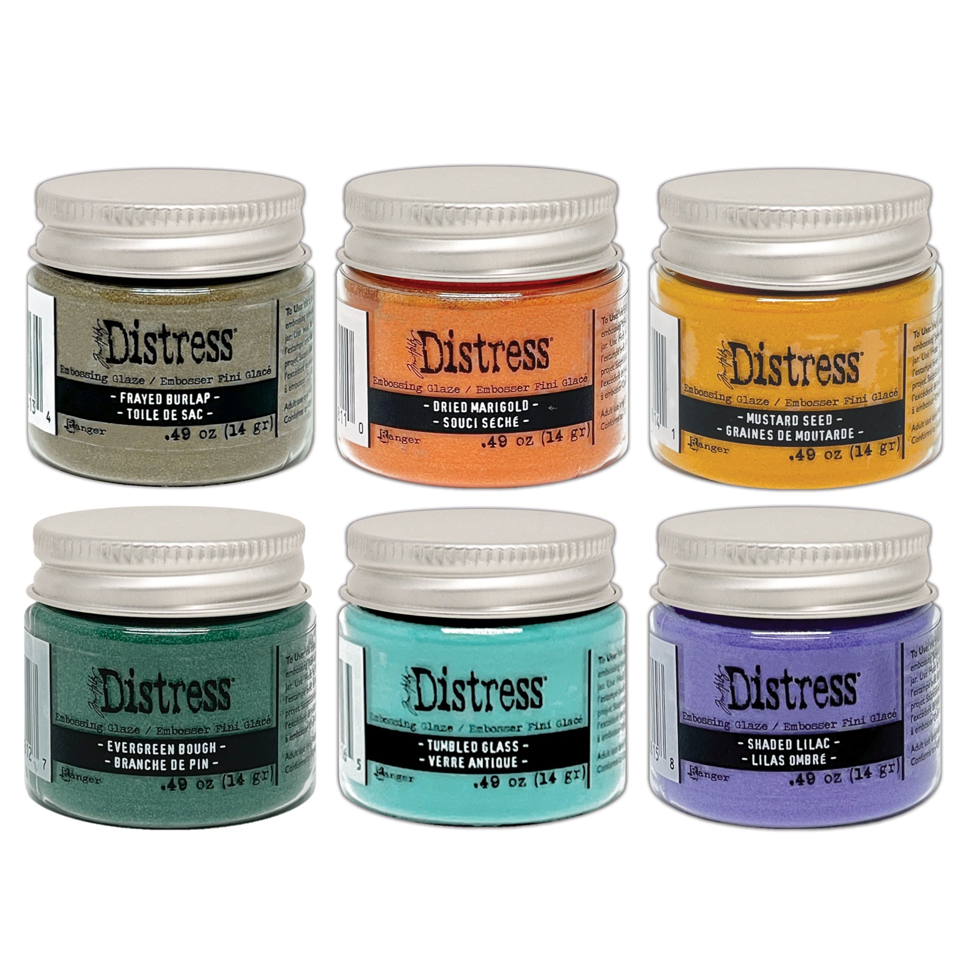 Tim Holtz Distress Embossing Glaze Mini Ink Pad And 5 x 8 Zipper Bag Bundle