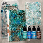 Tim Holtz Alcohol Ink Set Teal And Blue Spectrum Ranger tak69669 Asked and Answered Series | color-code:ALT02