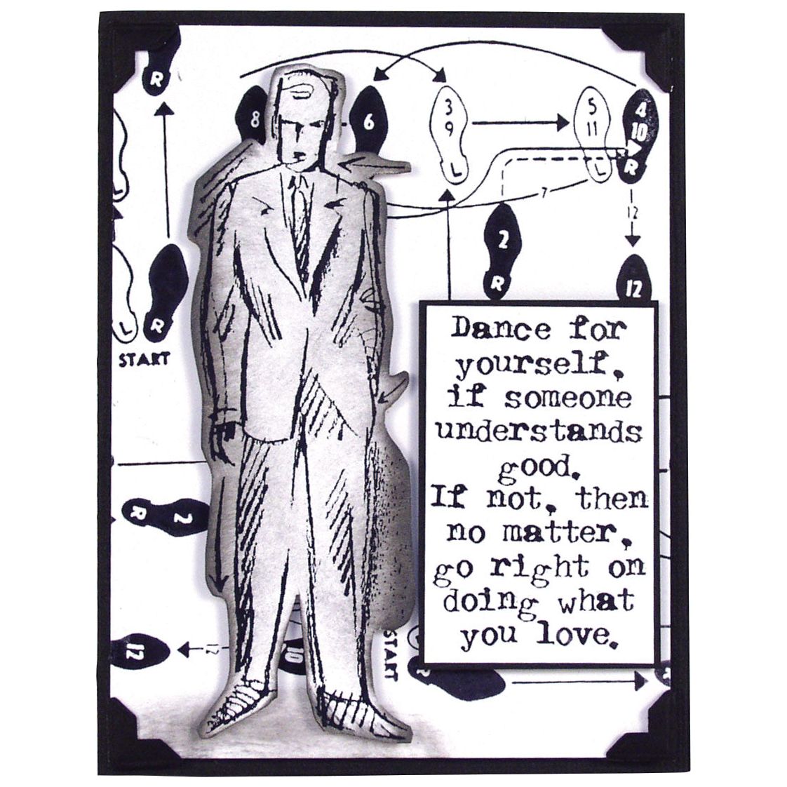 Tim Holtz Cling Rubber Components Stamp Dance com021 let's dance