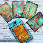 Tim Holtz Cling Rubber Components Stamp Tattered Sparrow com031 turqoise