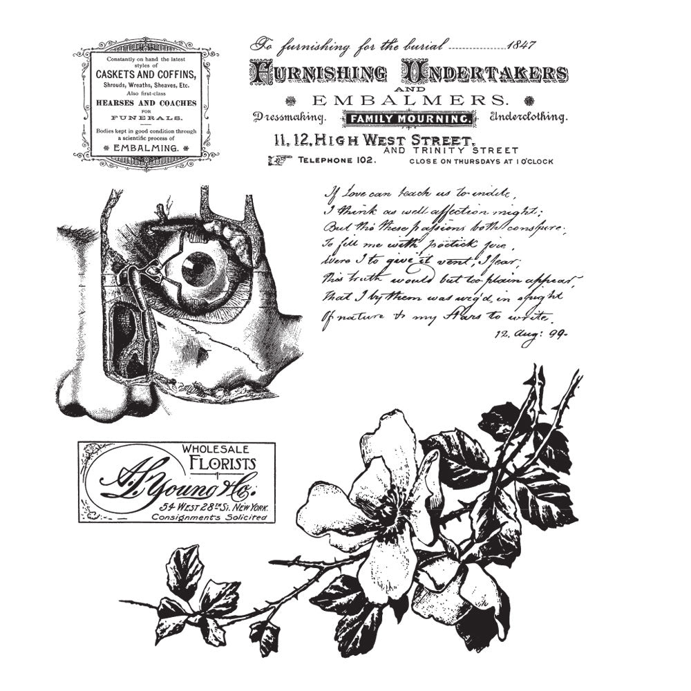 Tim Holtz Cling Rubber Stamps DEARLY DEPARTED CMS413