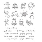 Tim Holtz Cling Rubber Stamps DECEMBER DOODLES CMS355