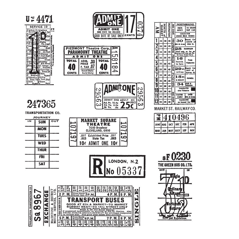 Tim Holtz Cling Rubber Stamps TICKET BOOTH CMS337