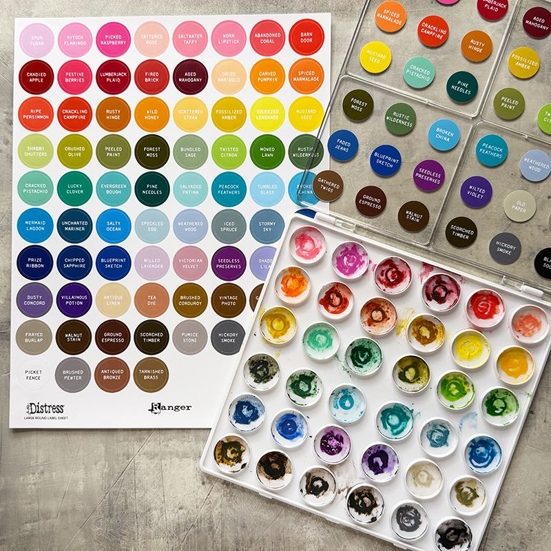 Tim Holtz Distress Assorted Label Sheets With White Printing tda93381 Studio Organizing | color-code:ALT05