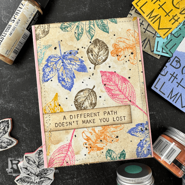 Tim Holtz Distress Embossing Glaze Mustard Seed Ranger tde88141 Embossing Glaze Autumn Card | color-code:ALT02