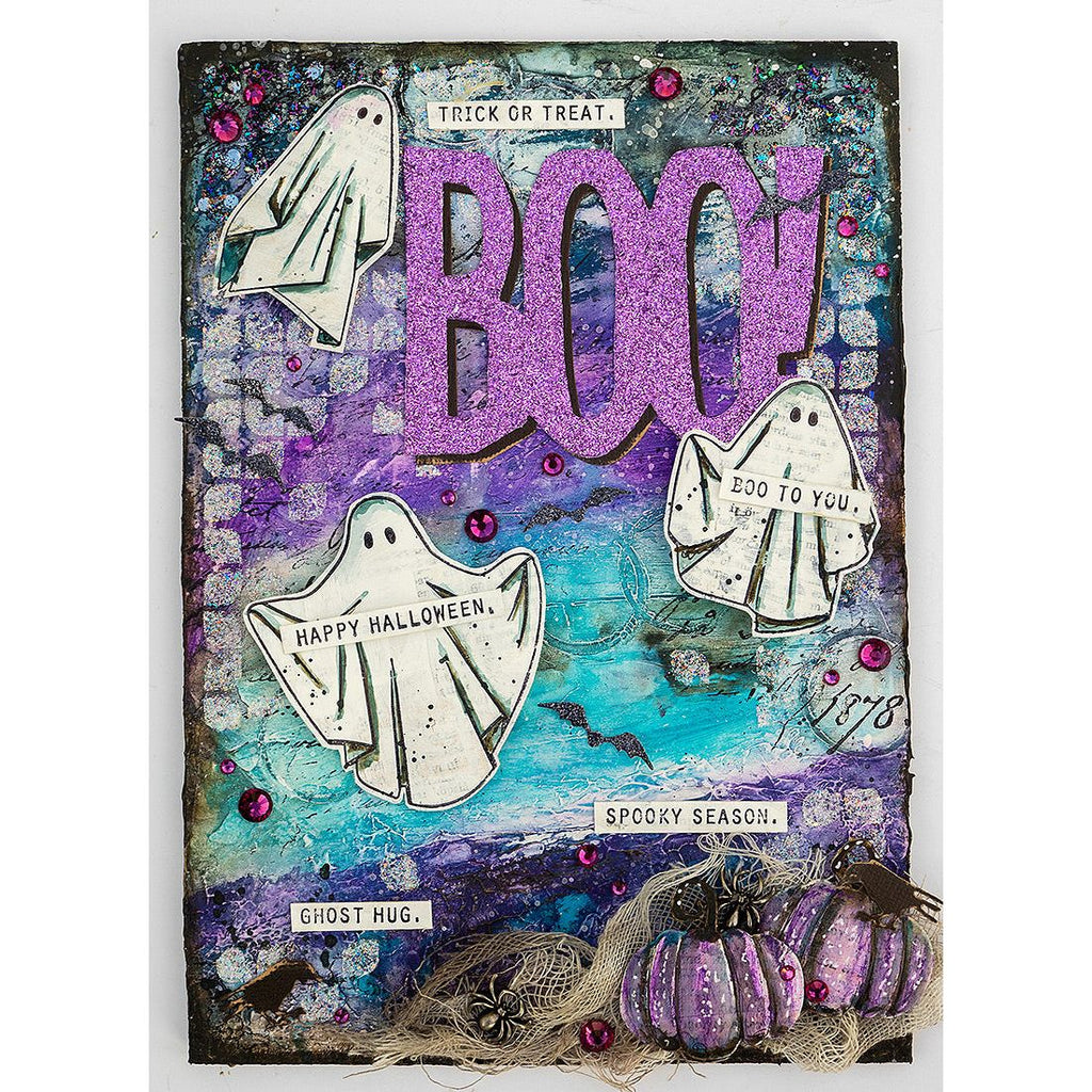 Tim Holtz Distress Ink Pad Hickory Smoke Ranger TIM43232 Boo Ghost Panel | color-code:ALT03