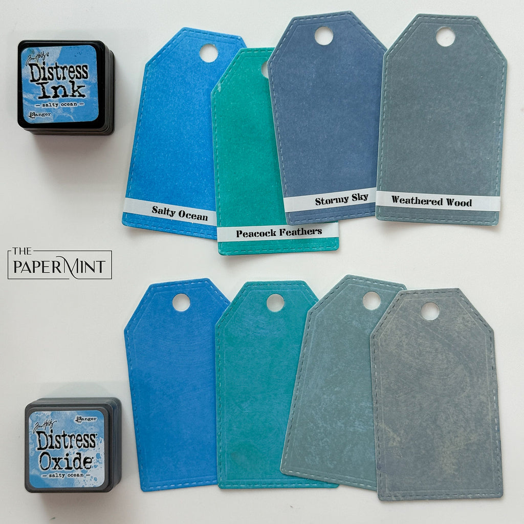 Tim Holtz Distress Mini Oxide Ink Pad Kits 1-6 And Ink Stand Black Mini Palette Bundle Color Swatches | color-code:ALT04
