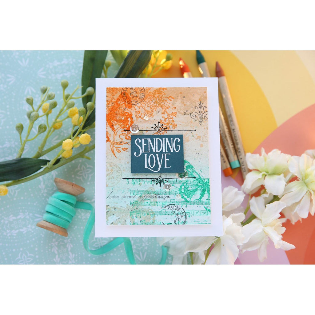 Tim Holtz Distress Watercolor Pencils 75 Bundle Ranger Sending Love Card | color-code:ALT14