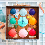 Tim Holtz Flip Top Distress Paint Speckled Egg Ranger tdf72560 Rainbow Vignette with Seashells | color-code:ALT09