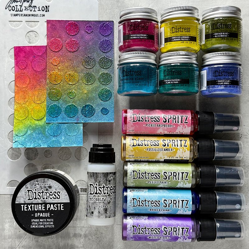 Tim Holtz Fossilized Amber Distress Spritz tdu86314 Embossed Backgrounds | color-code:ALT16