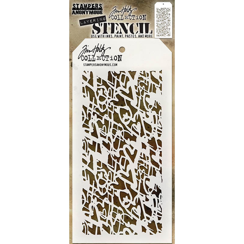 Tim Holtz Layering Stencil HEARTSTRUCK THS073
