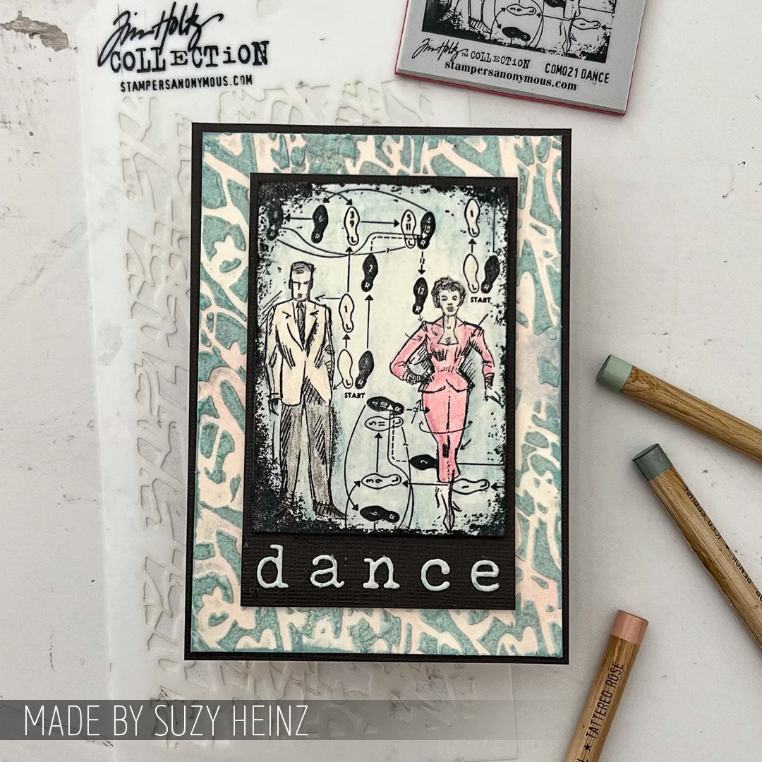 Tim Holtz Layering Stencil Heartstruck ths073 dance