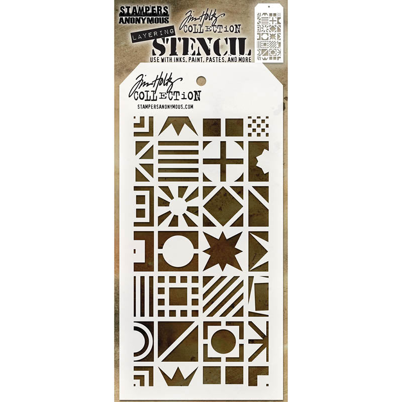 Tim Holtz Layering Stencil PATCHWORK CUBE THS123
