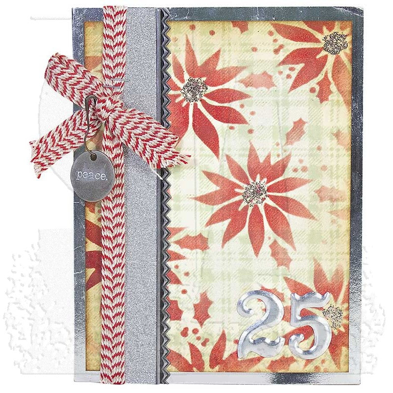 Tim Holtz Layering Stencil POINSETTIA THS049 ribbon