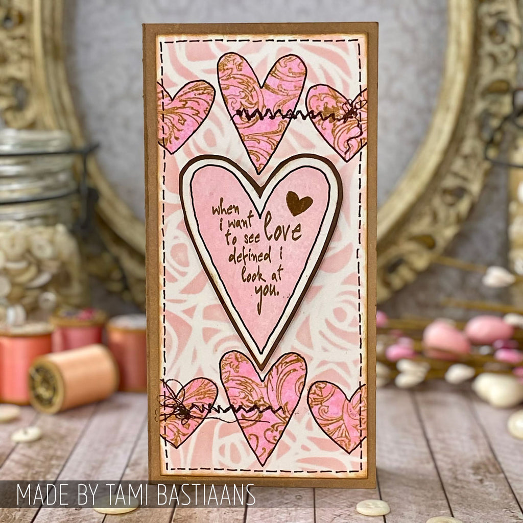 Tim Holtz Layering Stencil Scribbles ths036 hearts