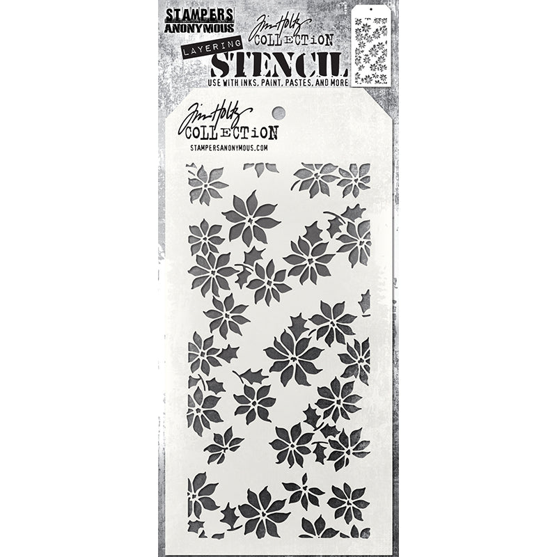 Tim Holtz Layering Stencil TINY POINSETTIA THS163
