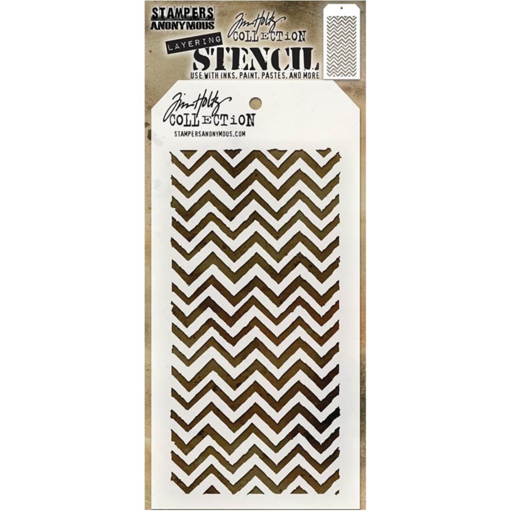 Tim Holtz MINI STENCIL SET 12 MST012 zig zag