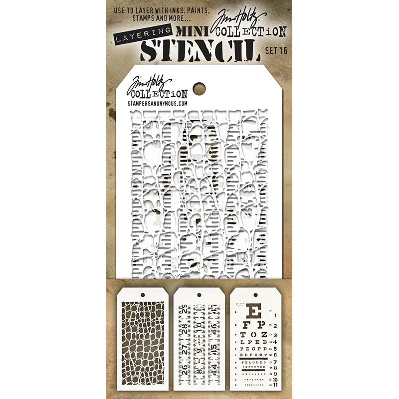 Tim Holtz MINI STENCIL SET 16 MST016
